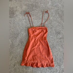 Abercrombie Women’s Tie Strap Mini Dress in Terracotta Extra Small